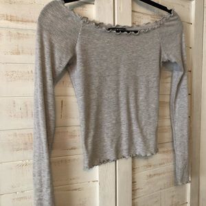 Off the shoulder ribbed crop top